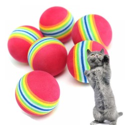 Pet Cat Toy Interactive Ball Dog Training Toy Pet Playing Rainbow Ball