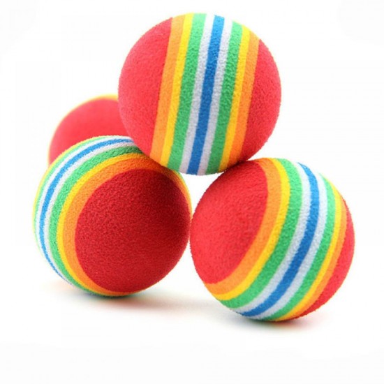 Pet Cat Toy Interactive Ball Dog Training Toy Pet Playing Rainbow Ball