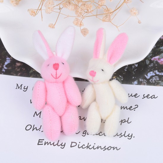 Hot sale Soft Plush Bunny Bear Mini Joint Rabbit Bear Pendant For Key Chain Bouquet Toy