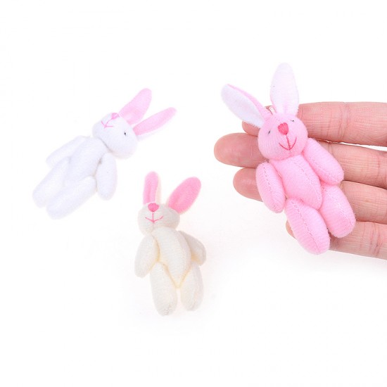 Hot sale Soft Plush Bunny Bear Mini Joint Rabbit Bear Pendant For Key Chain Bouquet Toy