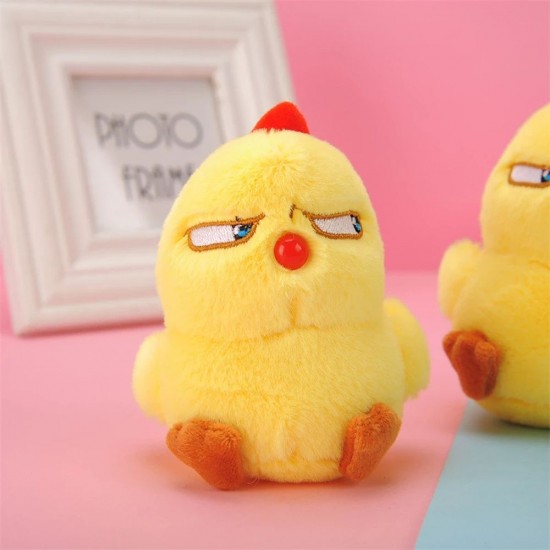 Cute Yellow Chicken Plush Doll Pendant KeyChain Bag Pendant 