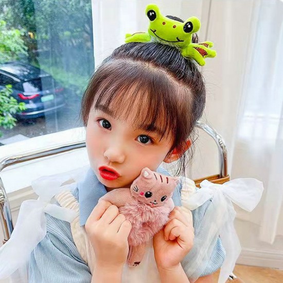 Cute Bear Hair Scrunchies Velvet Elastic Bands Fashion Plush Tie Head Rope Ponytail Holster High Elastic Women Girl Accessory